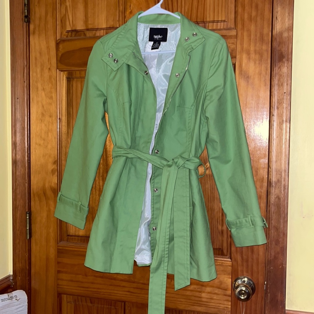 green raincoat